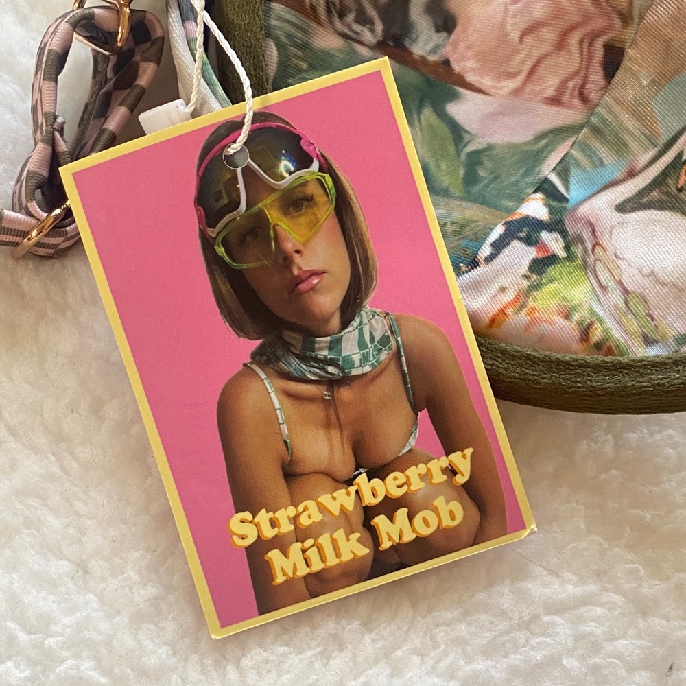 NWT Strawberry Milk Mob Artistic Nature Print Bra bikini top - Picture 7 of 10